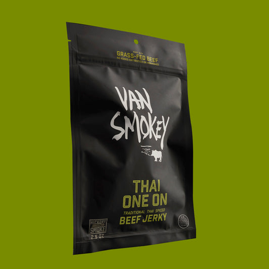 Hickory Smoked Beef Jerky. Grass-fed Beef. Thai Spice jerky. Small-batch. Catskills, New York